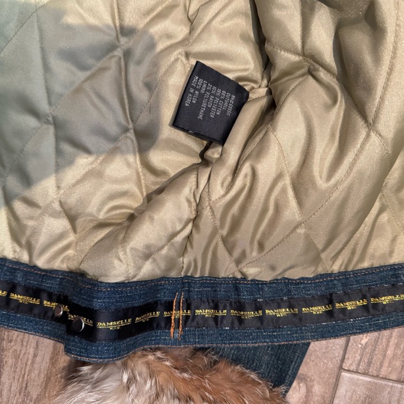 Vintage Genuine Real Fox Fur Denim Jacket - Picture 6 of 7